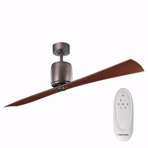 Ventilatore silenzioso da soffitto 2 pale 6 velocit&agrave; bronzo con telecomando ambienti da 15 a 30mq