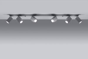 Binario grigio led design con 6 luci gu10 spot orientabili