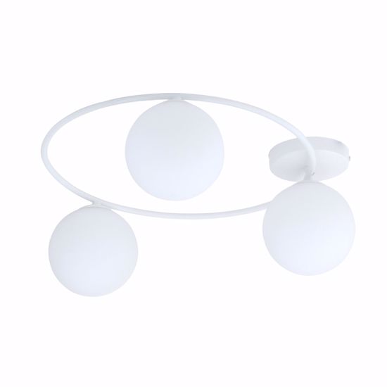 Plafoniera moderna per cucina bianca tre luci sfere di vetro