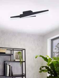 Plafoniera led nera 22w 3000k design moderna dimmerabile