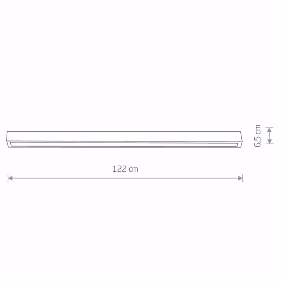 Plafoniera slim bianca 122cm per ufficio  tubo led 22w 3000k