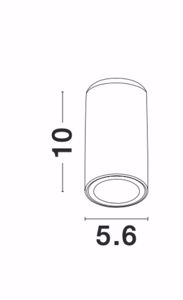 Faretto led cilindro bianco gu10 sporgente da soffitto per interni