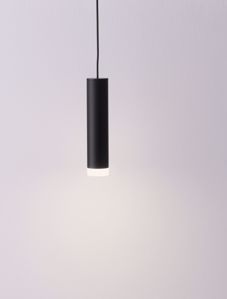 Piccola lampada pendente nera per bancone cucina  cilindro led 5w 3000k