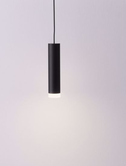 Piccola lampada pendente nera per bancone cucina  cilindro led 5w 3000k