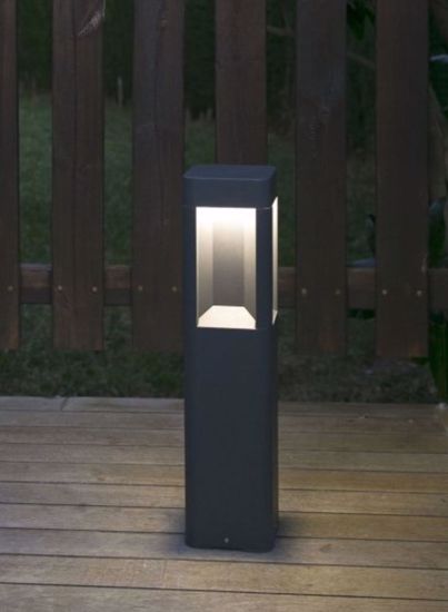 Lampione da esterno moderno led 8w 3000k ip54 grigio scuro