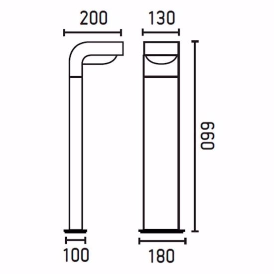 Lampione design moderno ip44 da giardino esterno grigio scuro