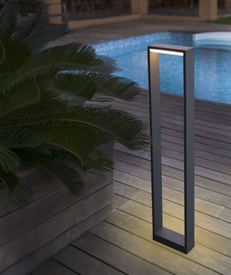 Lampione da esterno led 8w 3000k ip54 da giardino 50cm design moderno