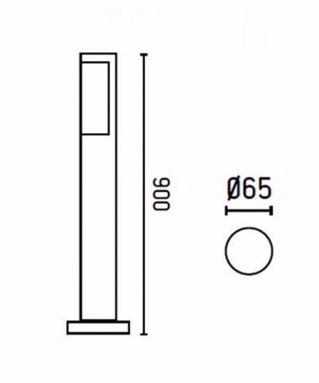 Lampione led 8w 4000k da esterno giardino 90cm ip54 design moderno