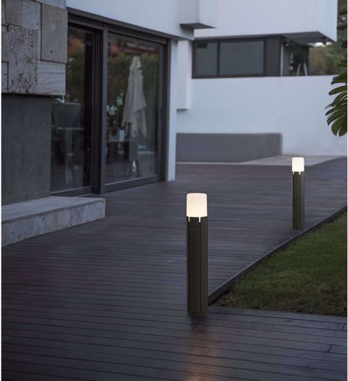Lampioncino moderno  grigio scuro per esterno giardino h63 ip65