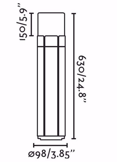 Lampioncino moderno  grigio scuro per esterno giardino h63 ip65