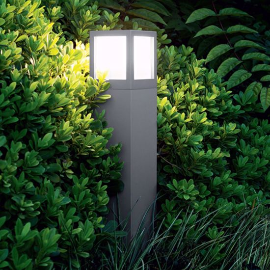 Gea luce nora lampione da giardino moderno grigio alluminio ip54