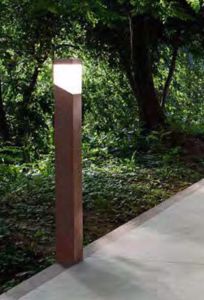 Gea led sury lampione da giardino moderno esterno ip44 100cm marrone per esterni