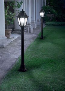 Dafne pt1 lampione alto 110cm da giardino classico lanterna nera ip55 per esterno ideal lux