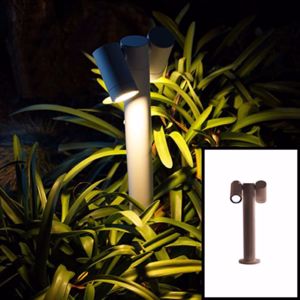 Lampione marrone due luci orientabili 70cm da giardino gu10 ip65 per esterni