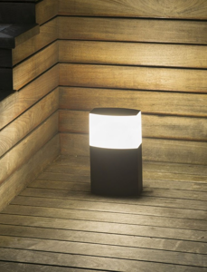Lampioncino da giardino grigio design moderno