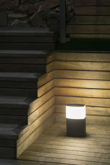 Lampioncino basso illuminazione da esterno giardino grigio design moderno ip44