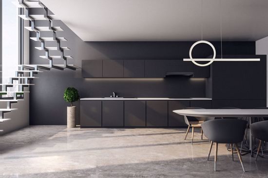 Lampadario nero moderno per soggiorno led 30w 3000k design minimal