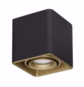 Faretto soffitto cubo nero oro luce orientabile