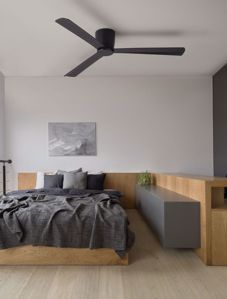 Ventilatore nero da soffitto per interni 3 pale per ambienti da 17mq a 28mq con telecomando