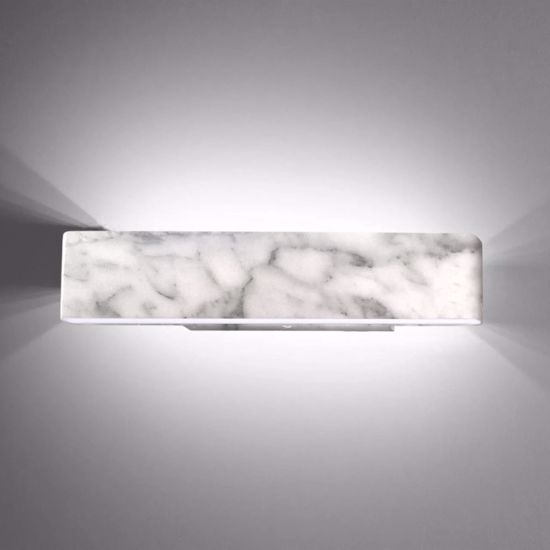 Applique effetto marmo bianco led 4000k design moderno luce biemissione