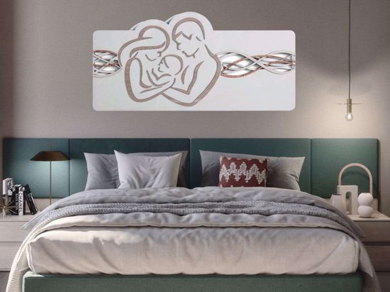 Capezzale capoletto sacra famiglia 119x59 moderna quadro per camera da letto