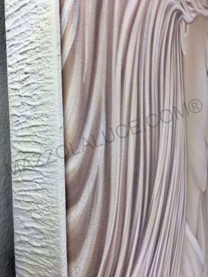 Capoletto sacra famiglia 122x72 capezzale su tela cornice bianca