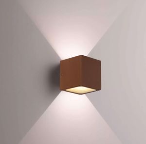 Applique cubo per esterno marrone ip44 luce sopra sotto