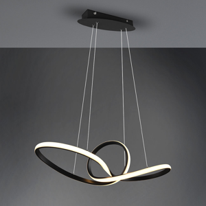 Lampadario nero per soggiorno moderno led dimmerabile 3000k design fiocco