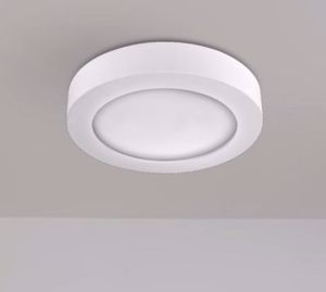 Plafoniera rotonda 51cm gesso bianco pitturabile luminosa per interni