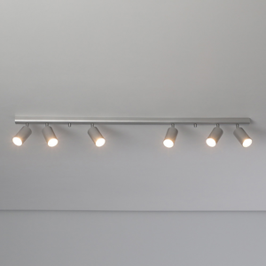 Illuminazione binario grigio led con 6 faretti spot orientabili gu10