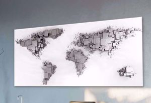 Quadro planisfero mappa del mondo 140x70 moderno