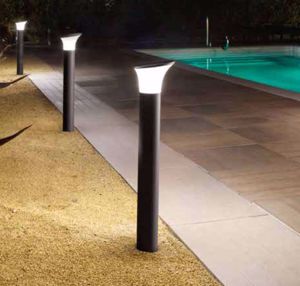 Lampione moderno da giardino ondaluce ares nero ip54 design moderno