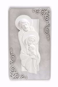 Capezzale verticale 45x70 promozione ultimo pezzo sacra famiglia argento bianco