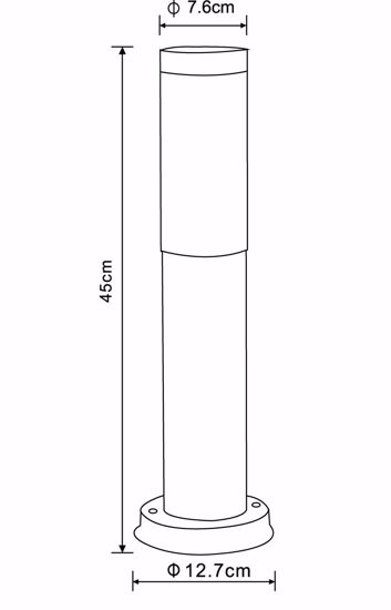 Lampione da giardino marrone effetto legno ip44 acciaio inox