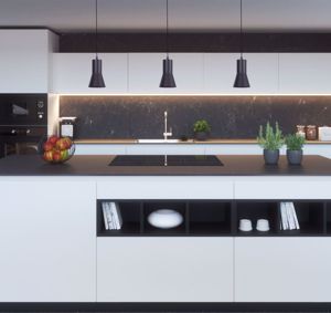 Lampadario nero cono per bancone cucina moderna led 3000k 6w