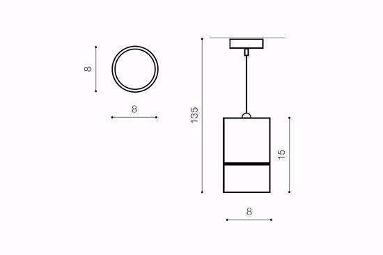 Sospensione pendente cilindro nero per bancone isola cucina moderna