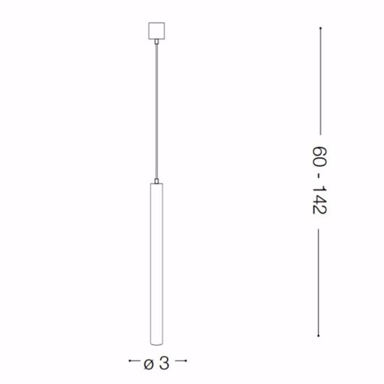 Lampada a sospensione valdis cilindro 3cm led 10.5w 3000k bianco h40 ultrasottile