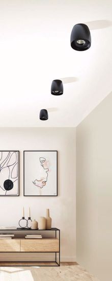 Faretto led spot gu10 da soffitto nero luce orientabile design moderno