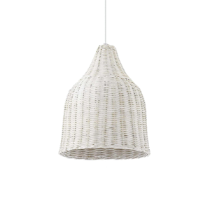 Haunt sp1 lampadario da cucina in vimini bianco cavo estendibile ideal lux