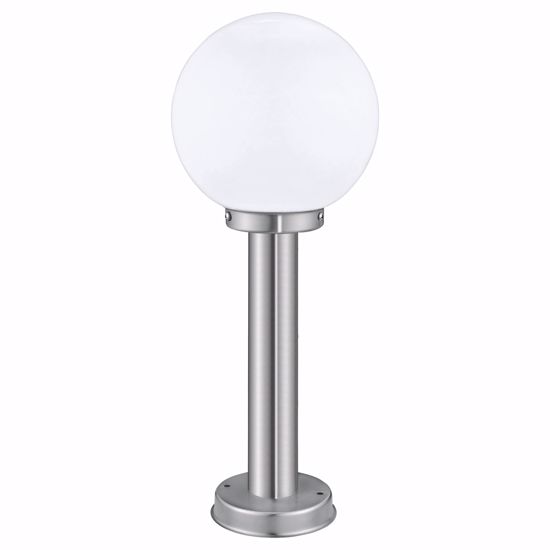 Mazzola luce lampione paletto basso da giardino acciaio inox ip44 boccia di vetro