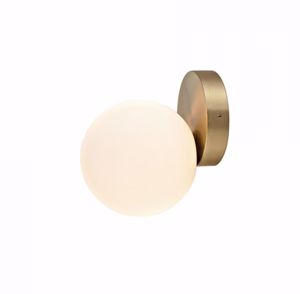 Applique da bagno sfera in vetro bianco metallo ottone ip44