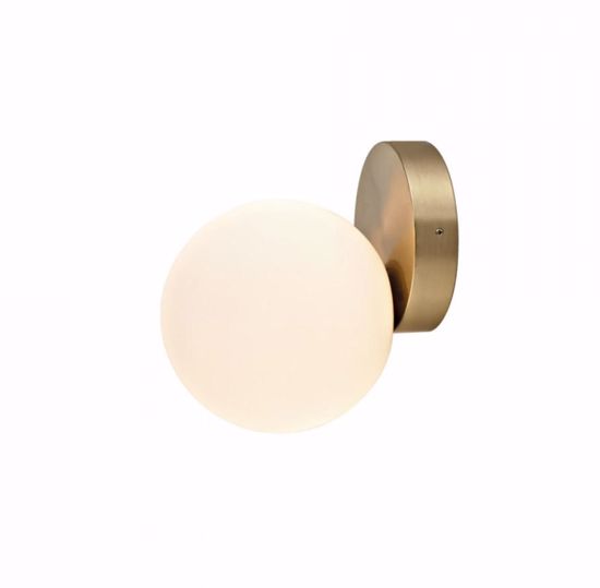 Applique da bagno sfera in vetro bianco metallo ottone ip44