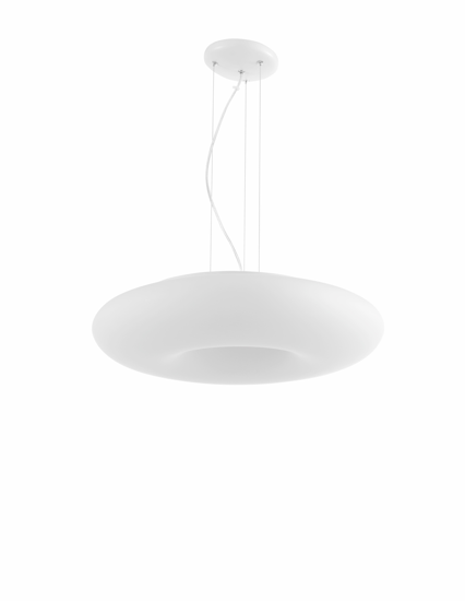 Lampadario moderno bianco per soggiorno design circolare ondaluce dodi