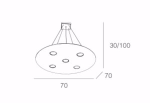 Lampadario moderno bianco rotondo per ufficio toplight cloud