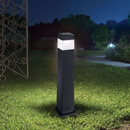 Cosmo pt1 lampione paletto in resina nero da giardino ip55 ideal lux