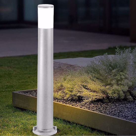 Lampione da esterno giardino tubolare atena pt1 grigio ideal lux ip55