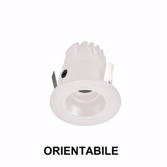 Faretto da incasso  orientabile bianco 3w 3000k ottica 15 220v cri&gt;90