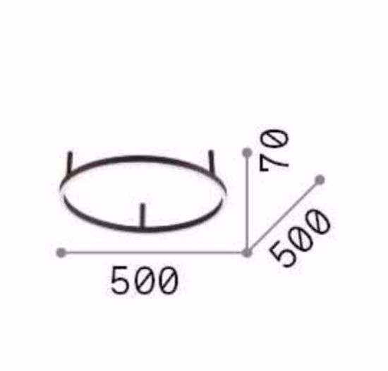 Ideal lux plafoniera led oracle slim pl d050 round cerchio nero 3000k 32w per soggiorno