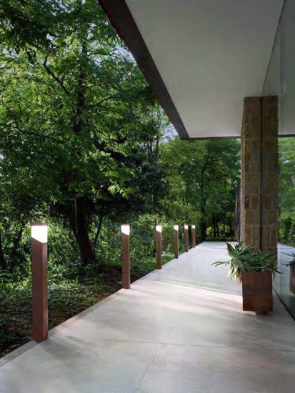 Paletto basso da giardino ip44 ruggine moderno corten marrone gea luce sury