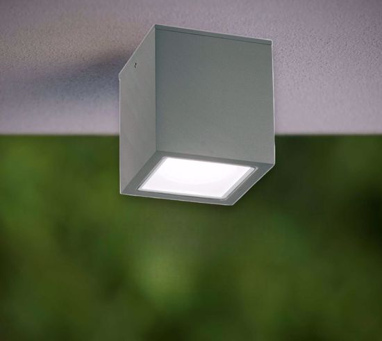 Ideal lux faretto per esterno techo pl1 small cubo antracite ip54